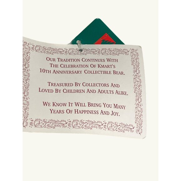 Holiday Christmas Teddy Bear Plush 10th Anniversary Limited Edition Kmart 1996 - Picture 8 of 16